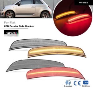 FRフェンダーサイド マーカーライト フィアット500スポーツ 2012-2017 500E 2013-2019 LED バンパー アンバー /レッド ウィンカー リフレクター ランプ