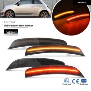 スモークLED FR バンパー フェンダーサイド マーカーライト フィアット 500 スポーツ 2012-2017 500E 2013-2019 車用ウィンカー リフレクター