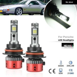 ポルシェ 928 S4 CS SE GT GTS 1987-1995 車用フロント LED ヘッドライト バルブ 9004 HB1 ハイ/ロービーム ドライビング ヘッドランプ CANバス 6500K 2個