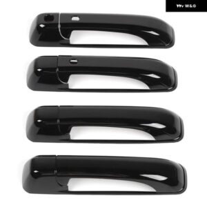 車用 フロントリア 左右 ドアハンドル カバー トリム セット 光沢ブラック ダッジ ラム 1500 2010 - 17