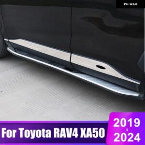 トヨタ RAV4 XA50 2019 - 24 ハイブリッド カーサイドスカート ステッカー カバー サイドボディドアストリップアクセサリー