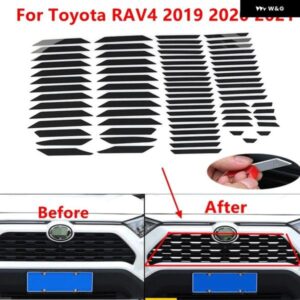カー スタイリング クロームフロント グリル トリム ガーニッシュカバー ステッカー トヨタ RAV4 2019 - 21 ステンレス アクセサリー
