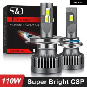 H4 LED CANバス H7 H1 H3 H8 H11 H3 HB2 9003 HB3 9005 HB4 9006 LEDライト 車用 ヘッドライト 電球 6500K 110W オート ヘッドランプ フォグランプ 2個