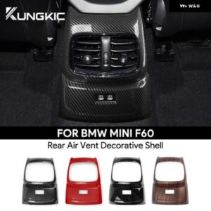 ABS MINI COOPER S JCW COUNTRYMAN F60 車内 リアバック エアベント アウトレット カバー ステッカー パネル アクセサリー グロス ブラック カーボン