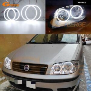 フィアット プント 188 MK2 2003 - 06 - ON フェイスリフト ヘッドライト 超高輝度 SMD LED エンジェルアイキット デイライト
