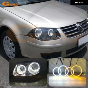 フォルクスワーゲン VW ジェッタ シティ クラシコ ボーラ 超高輝度 A/W スイッチバック デイライト ウィンカー SMD LED エンジェルアイキット ハローリング