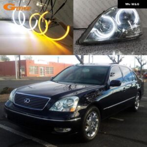 レクサス LS 430 LS430 トヨタ セルシオ 2000 - 03 フェイスリフト前 超高輝度 SMD LED エンジェルアイ ハローリングキット デイライト