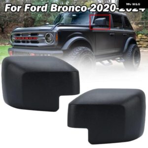 サイドバックミラー カバー フォード ブロンコ 2020-2024 ローエンドテクスチャ ブラック穴 なし バックル付き ドアミラー カーアクセサリー