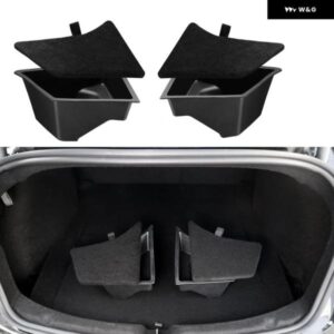 2個セット リア トランク 収納 ボックス カバー 付き テール ブーツ オーガナイザー パーティション 装飾 アクセサリー テスラ モデル3 ハイランド 2024