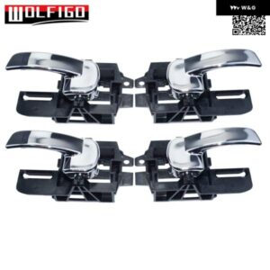 4個 左 右 フロント=リア 内側 インテリア ドアハンドル クローム 日産 QASHQAI J10 2007-2013 80671-JD00E 80670-JD00E