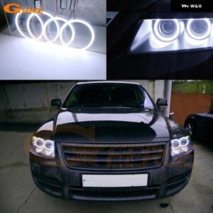 フォルクスワーゲン VW トゥアレグ 7L 2003 - 10 デイライト 超高輝度 COB LED エンジェルアイ ハローリング