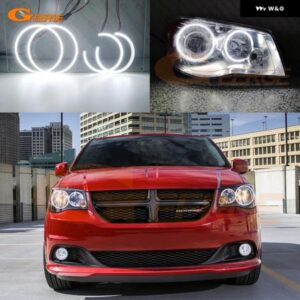 ダッジ グランドキャラバン 2011 - 19 超高輝度 SMD LED エンジェルアイキット ハローリング デイライト
