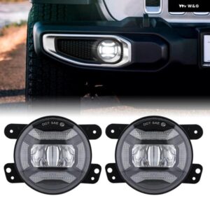 30W 4インチ LED フォグランプ ジープ ラングラー JK JKU LJ TJ ダッジ クライスラー ジャーニー マグナム ホワイト DRL ウィンカー パッシングランプ付き