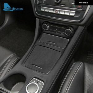 ABS カーボン スエード メルセデス ベンツ A クラス W176 CLA C177 GLA X156 2013-18 カーセンター コンソール ギア シフト パネル トリム カバー