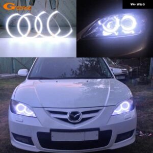 超高輝度 COB LED エンジェルアイキット ハローリング デイライト マツダ 3 BK 2003 - 08
