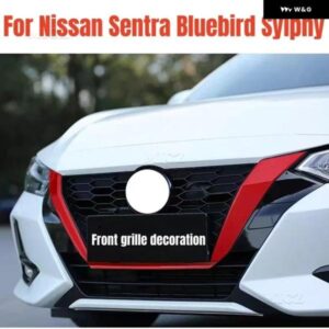 日産 セントラ ブルーバード シルフィ 2020-2023 2024 フロントセンター グリル グリル カバー トリム カーボンカーフロント グリル トリム アクセサリー