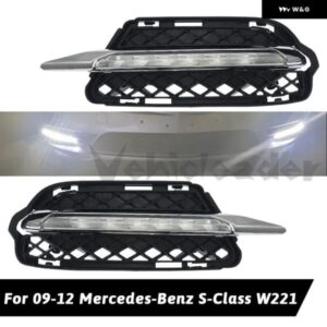 フォグランプ グリル メルセデス ベンツ S クラス W221 2009-2012 オートフロント LED バンパー DRL デイタイム ランニングライト 2218201756 2218201856