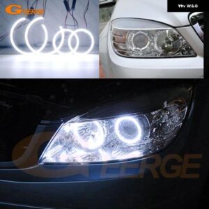 メルセデス ベンツ C クラス W204 2007 - 11 デイライト 超高輝度 COB LED エンジェルアイ ハローリング