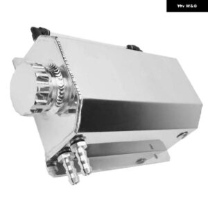 光沢 シルバー 2L アルミ製 ラジエーター クーラント オーバーフロー ウォーターボトル拡張 リザーバー タンクキャップ 汎用