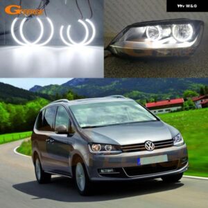 フォルクスワーゲン VW シャラン 7N 2010 - 15 超高輝度デイライト SMD LED エンジェルアイキット ハローリング