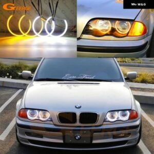 BMW E46 クーペ コンバーチブル 1999 - 03 超高輝度デイライト ウィンカー SMD LED エンジェルアイキット ハローリング