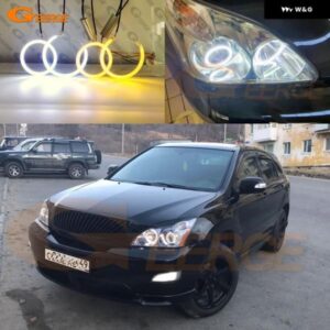 トヨタ ハリアー U3 レクサス RX300 RX330 RX350 2004 2005 - 2008 超高輝度スイッチバック DRL ウィンカー LED エンジェルアイ ハローリング