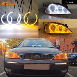 フォード モンデオ MK3 2000 - 2007 超高輝度 A/W スイッチバック デイライト ウィンカー SMD LED エンジェルアイキット ハローリング