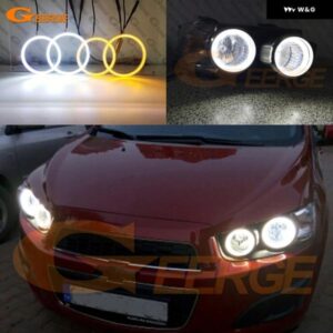 シボレー アベオ ソニック T300 2011 2012 - 2014 2015 超高輝度 A/W スイッチバック デイライト ウィンカー LED エンジェルアイ ハローリング