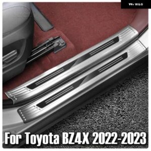 カーアクセサリー トヨタ BZ4X 2022-2023 ステンレス スレッショルドガード トランク スレッショルドガードプレート 傷防止