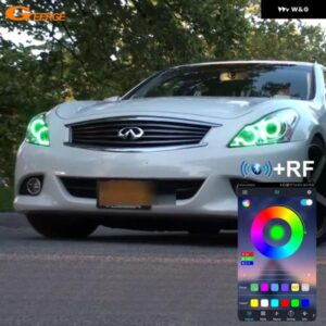 INFINITI G25 G35 G37 Q40 日産 SKYLINE 250GT 350GT 370GT V36 BTアプリ マルチカラー RGB LED エンジェルアイキット ハローリング デイライト