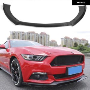 FORD MUSTANG 2015 2016 2017 3個 カーボンルック / ブラック カーフロント バンパー スプリッター リップ ディフューザー スポイラー バンパー ボディ