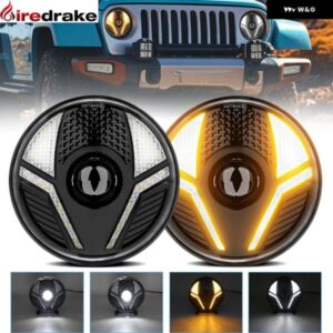 7インチ ジープ ヘッドライト LED ラウンド ヘッドライト H4 ハイパワー 250W 30000LM ヘッドランプ ラングラー JK ハーレー DRL ヘッドライト 6000K 32V