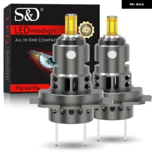 H7 LED ヘッドライト バルブ ミニワイヤレス 6面CSPチップ LEDカー ヘッドランプ オートダイオード 360 ターボLED 12V 自動車 6500K