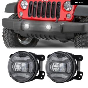 4インチ 30W LED フォグランプ ジープ ラングラー JKU JK 07-17 オフロード フォグランプ クライスラー PTクルーザー ダッジ グランド チェロキー ラダ
