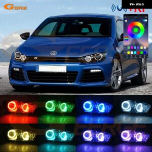 フォルクスワーゲン VW シロッコ 2008-2013 BTアプリ RFリモート コントロール マルチカラー 超高輝度 RGB LED エンジェルアイキット ハローリング