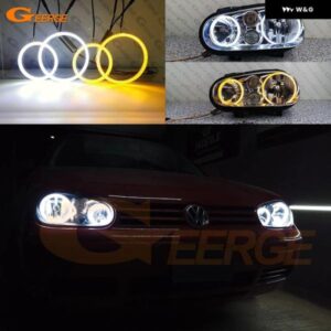 フォルクスワーゲン VW ゴルフ MK4 R32 GTI VR6 カブリオ A4 超高輝度デイライト ウィンカー SMD LED エンジェルアイキット ハローリング