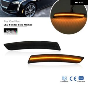 スモーク キャデラック CT6 2016 - 20 CT6-V 2019 2020 フロント アンバー LED バンパー サイド マーカーライト パーキング シグナルランプ