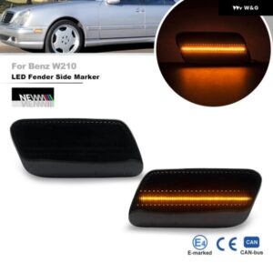 2個 ユーロスモーク OEスペック バンパー LED フェンダーフレア サイド マーカーライト ベンツ W210 E クラス 1996-2002 E300 E320 E420 E430 E55 AMG