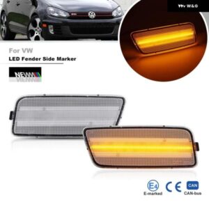2010 - 14 VW フォルクスワーゲン MK6 ゴルフ /GTI フロント バンパー フェンダーサイドマーカー アンバー LEDシグナルライト2個