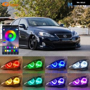 レクサス IS II 220 250 300 350 IS220 IS250 IS300 IS350 RFリモートBTアプリ マルチカラー超高輝度RGB LEDエンジェルアイキット