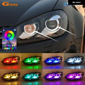 フォルクスワーゲン VW ゴルフ GTI MK VI 6 MK6 RFリモートBLUETOOTH対応アプリ超高輝度マルチカラーRGB LEDエンジェルアイハローリング