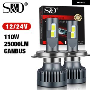 H4 LED ヘッドライト 25000LM CANバスLED H7 H1 H11 H8 H9 9005 9006 HB3 HB4 110W 6500K 電球 ターボ フォグランプ 12V24V オートLED付き