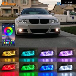 BMW 3シリーズ E90 E91 LCI 2009 - 12 RFリモートBLUETOOTHアプリマルチカラーRGB LEDエンジェルアイキット ハローリング
