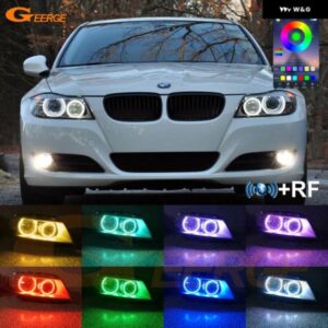 BMW 3シリーズ E90 E91 LCI 2009-2012 BTアプリ RFリモート コントロール マルチカラー 超高輝度 RGB LED エンジェルアイキット ハローリング