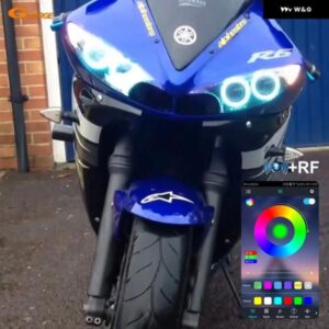 ヤマハ 2003 - 09 RF BT アプリリモート マルチカラー 超高輝度 RGB LED エンジェルアイキット ハローリング