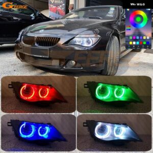 BMW E63 E64 630CI 630I 645CI 650I M6 2003 - 2010 RFリモートBLUETOOTHアプリマルチカラーRGB LEDエンジェルアイキット ハローリング