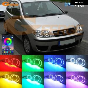 フィアット プント 188 MK2 2003 - ON BTアプリ RFリモート コントロール マルチカラー 超高輝度 RGB LED エンジェルアイキット ハローリングライト