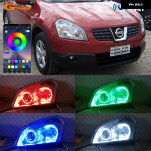 日産 キャシュカイ J10 2007 2008 2009 2010 BLUETOOTHアプリ マルチカラー 超高輝度 RGB LED エンジェルアイキット ハローリング