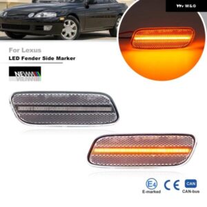 2X LED バンパー フェンダーフレアサイドマーカーシグナルライト レクサス SC300 SC400 1992 - 00
