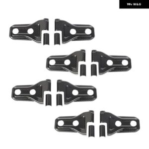 8個 車ドアヒンジカバー トリム 装飾 ジープ ラングラー JL JT 2018 2019 2020 カーボン スタイル ABS ブラック